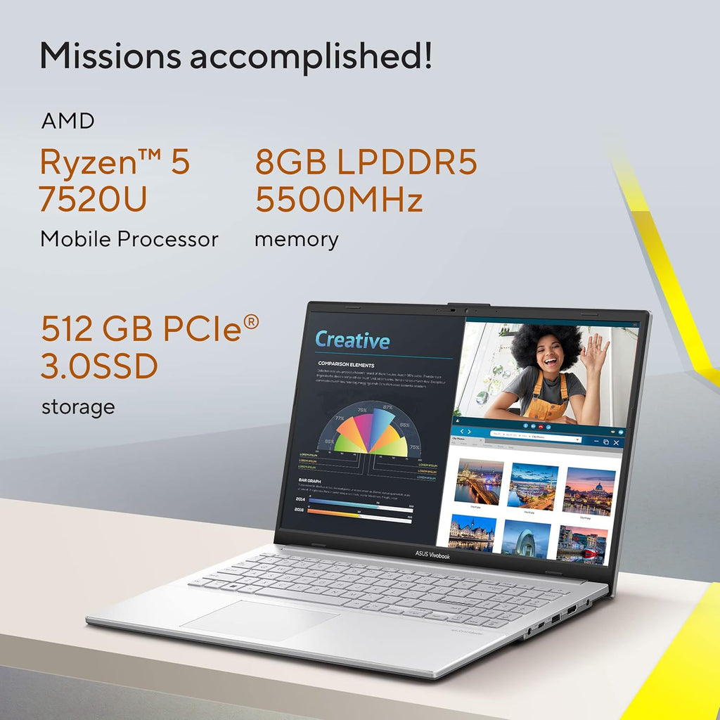 ASUS Vivobook 15, E1504FA-NJ132WS, AMD Ryzen 5 7520U