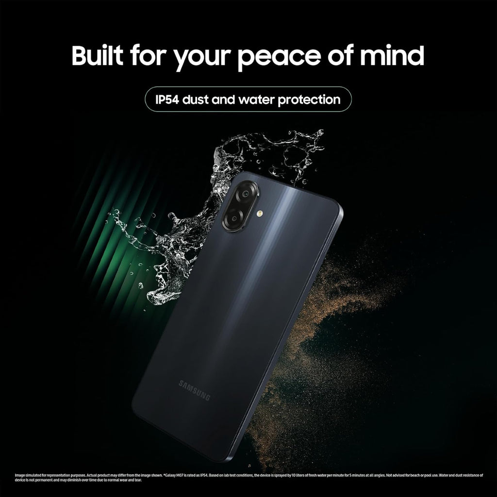 Samsung Galaxy M07 (Black, 4GB RAM, 64GB Storage)