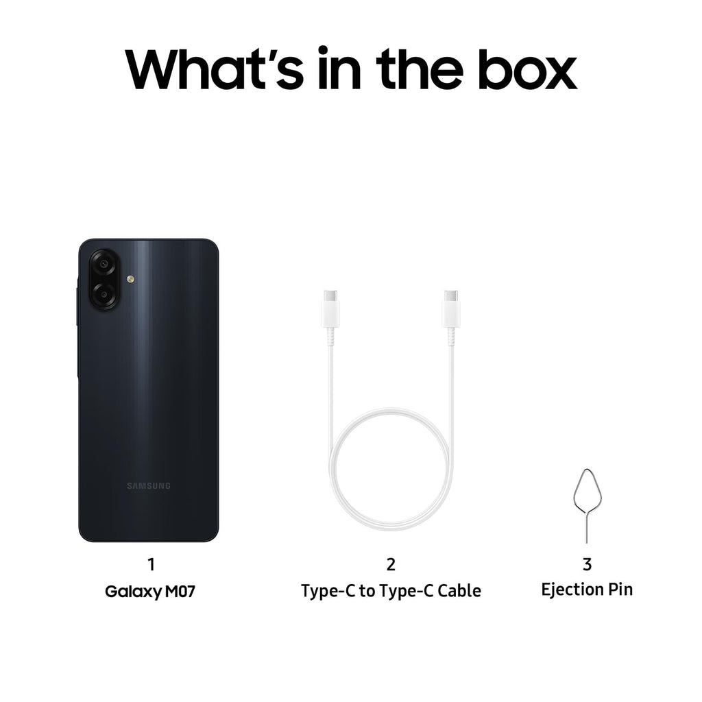 Samsung Galaxy M07 (Black, 4GB RAM, 64GB Storage)